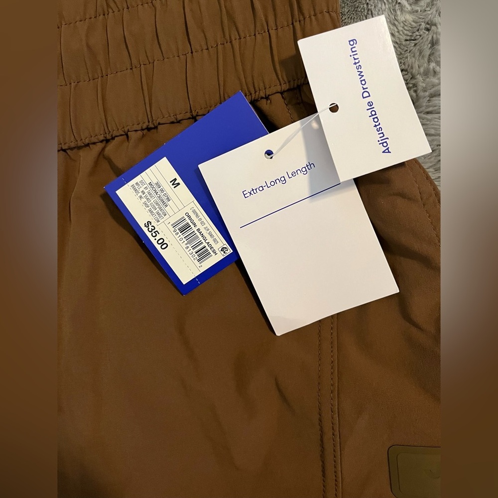 Joy Lab Womens Medium Joggers Extra Long Brown Cargo Drawstring Stretch Pockets - Picture 6 of 7